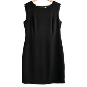 🍒 Planet Classic Sheath Dress Sleeveless Mini Solid Black Sz 10 *Damaged*